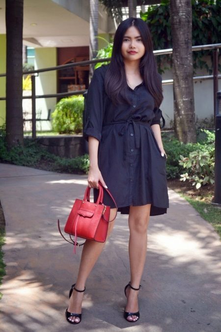 Robe chemise noire lâche