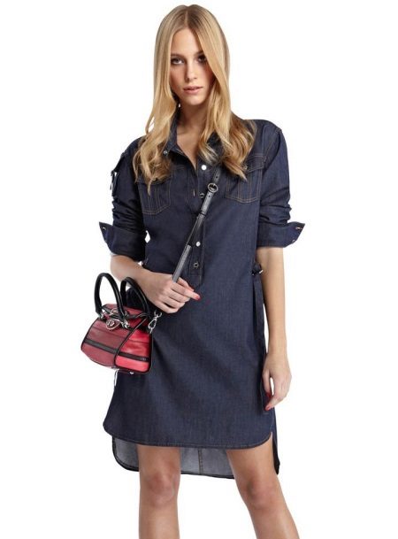 Robe chemise avec pochette