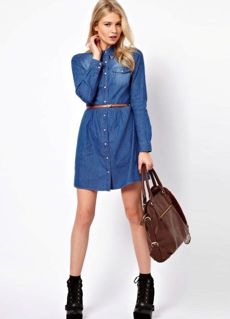 Robe chemise en jean