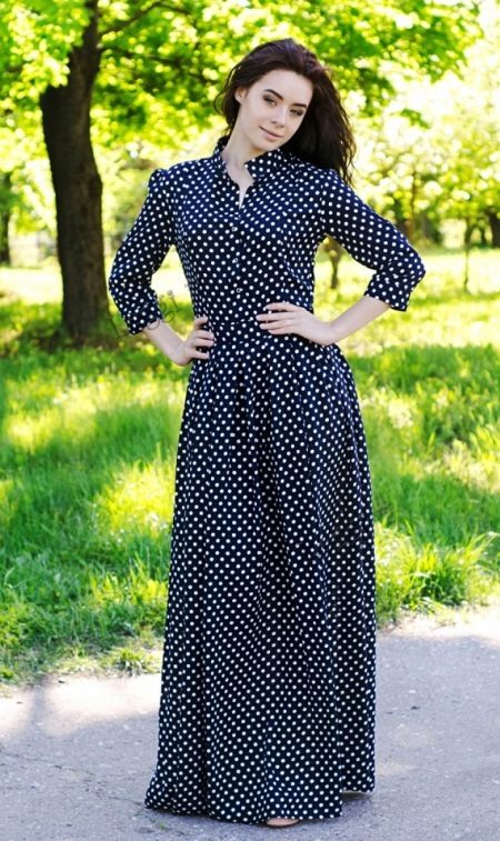 Robe longue à pois