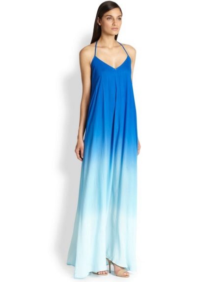 Robe trapèze à dégradé bleu