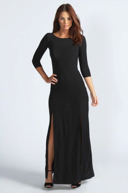 Robe longue noire décontractée