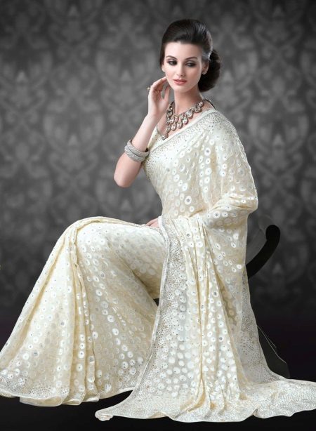 Saree De Mariage Blanc