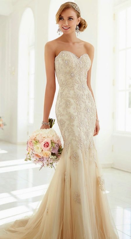Robe de mariée sirène couleur ivoire