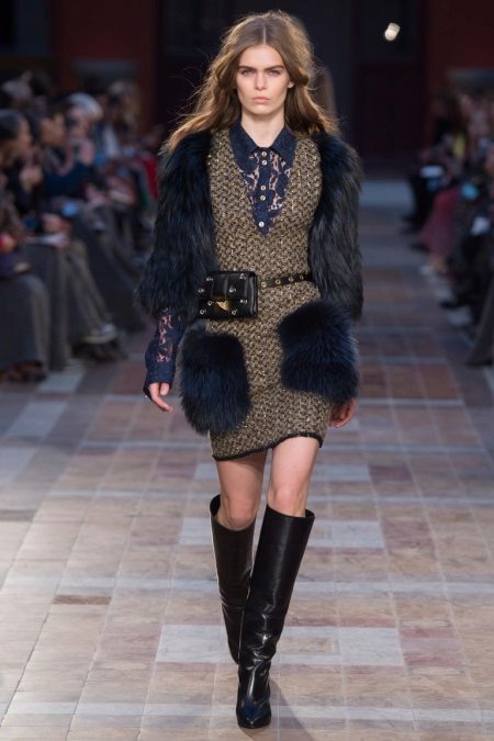 Robe d'automne avec fourrure