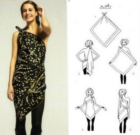 Robe asymétrique à châle