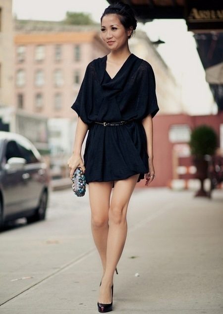 Robe chauve-souris en combinaison avec une ceinture