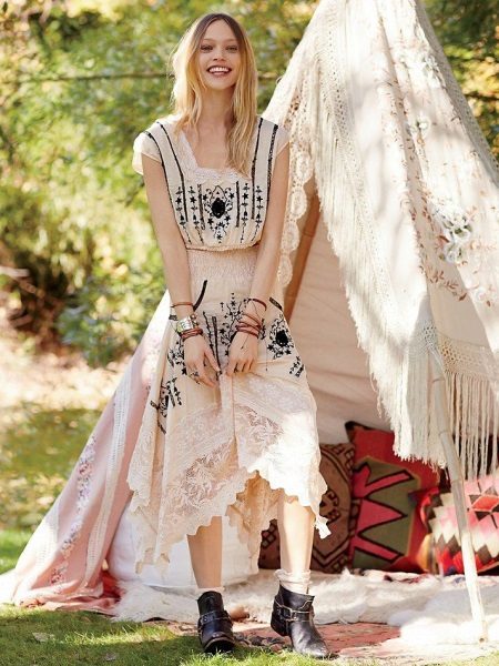 Robe boho à motifs
