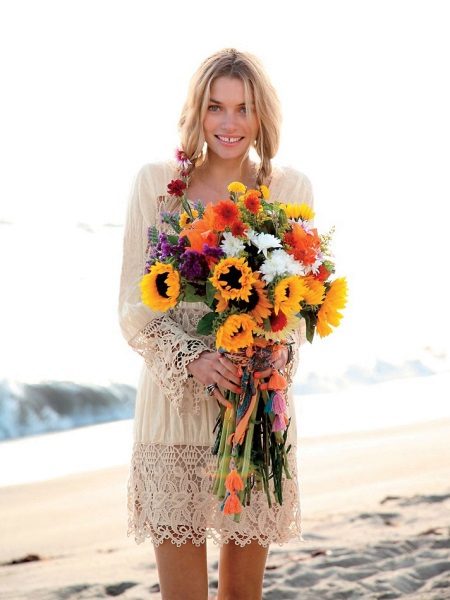 Robe à la manière du lin boho