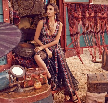 Robe Boho avec décolleté profond