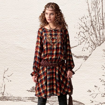 Robe chemise à carreaux