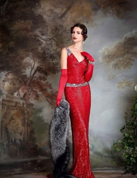 Robe de style rétro rouge