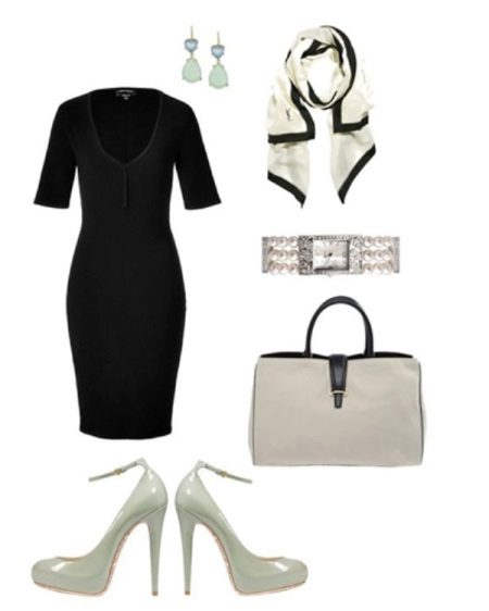 Acessórios de prata para vestido preto