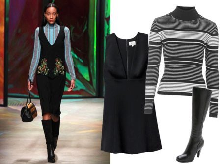 Gola alta para vestido preto