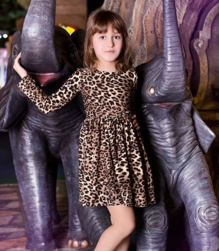 Robe élégante pour filles avec imprimé léopard