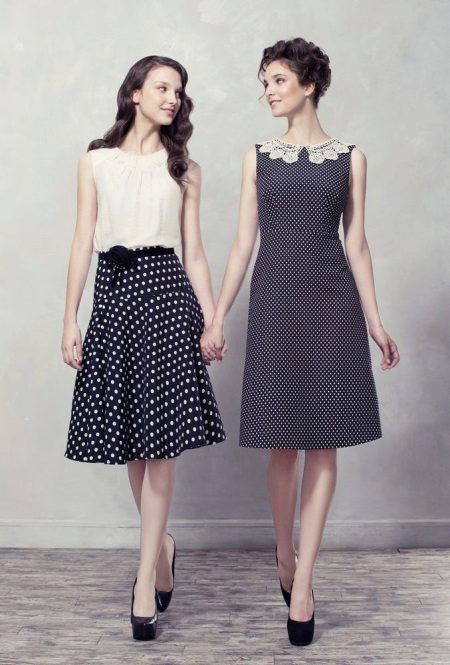 robes en popeline noire et blanche