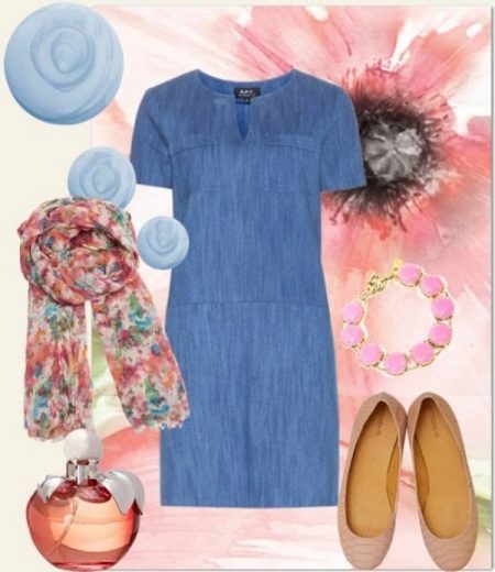 Châle floral pour robe en jean