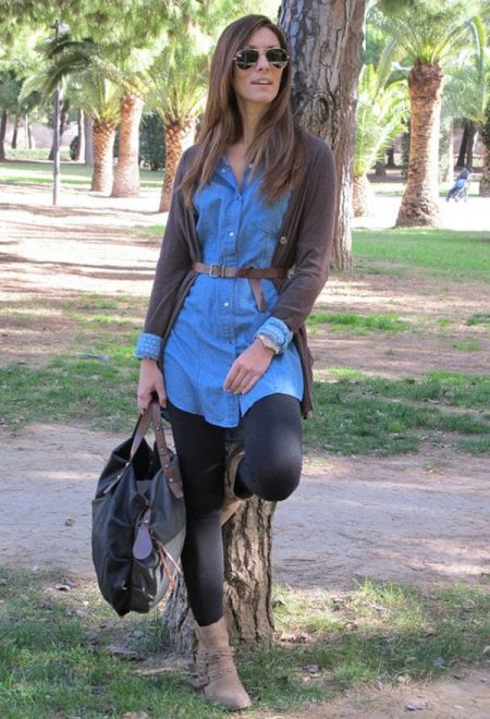Leggings pour une robe chemise courte