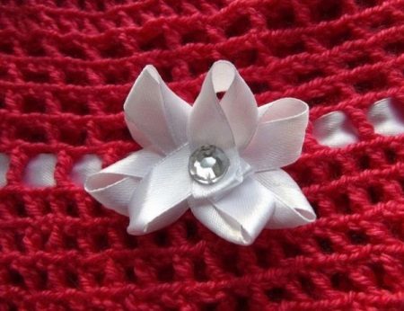 Crochet De Décoration De Robe De Fleur De Satin