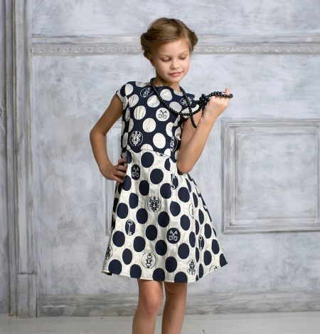 Robe de cocktail pour fille en pois