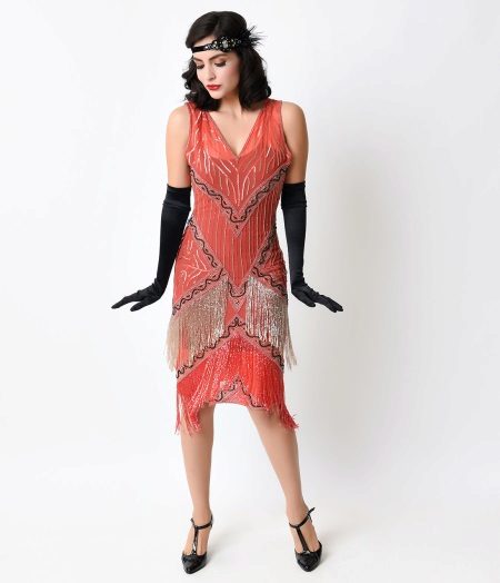 Robe à franges et gants